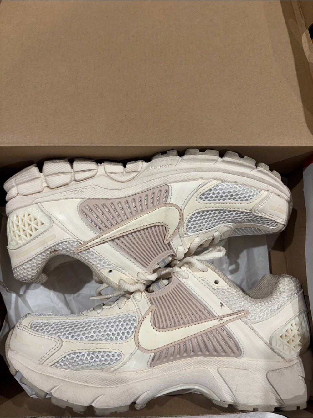 Nike Women's Cream and Beige Trail Sneakers